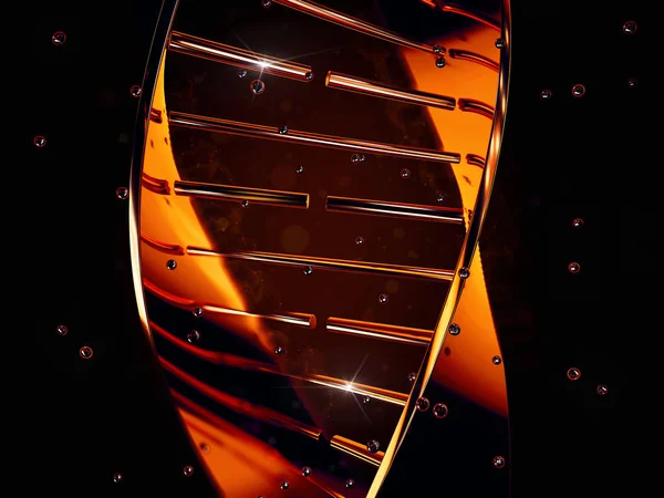 3d Arany DNS kettős Helix renderelése — Stock Fotó