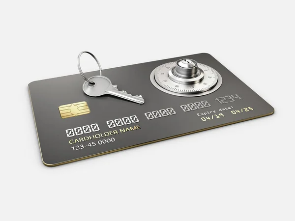 Rendu 3d de la protection de carte de crédit, chemin de coupure inclus — Photo