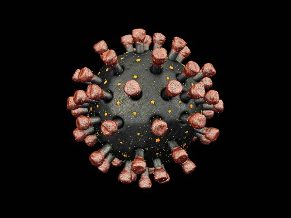 3d renderização da visão microscópica de Coronavirus, caminho de recorte incluem — Fotografia de Stock