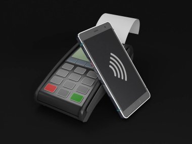3d mobil ödeme hazırlama, çevrimiçi alışveriş kavramı, kırpma yolu dahil