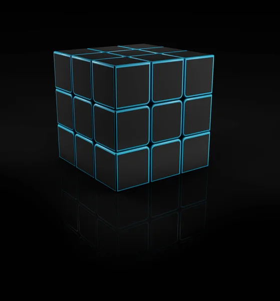 3d renderização de cubo Rubik, pode usar para o conceito de negócio, educação, recorte caminho incluído — Fotografia de Stock