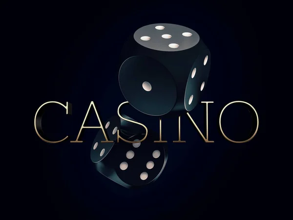 Two dices casino gambling template concept., clipping path included — Stock Photo, Image