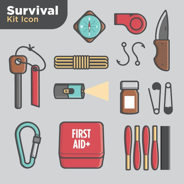 Survival Kit Icon Set
