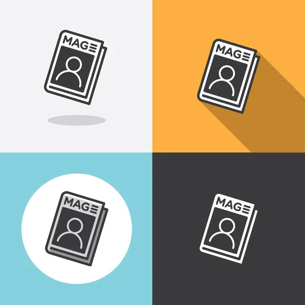 Dergi Logo düz Icon Set 