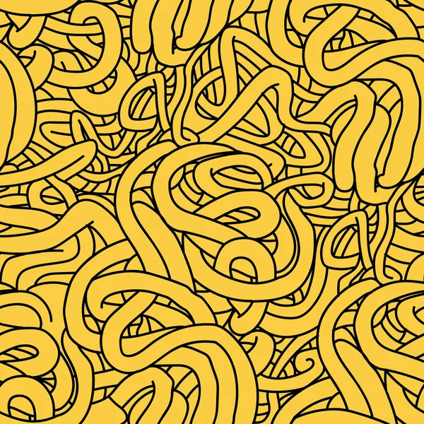 Şehriye Doodle Ramen çizim vektör, Seamless Modeli anahat