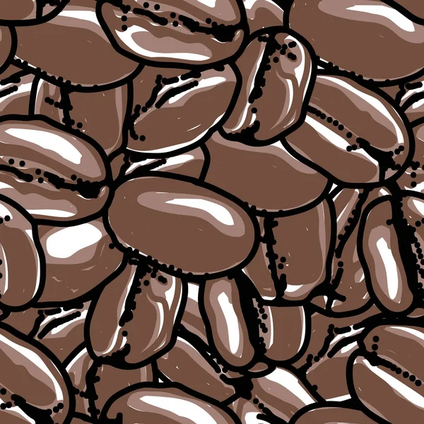 Sobreposição Coffee Bean Assar Marrom Desenho Vetorial Design Padrão Sem — Vetor de Stock