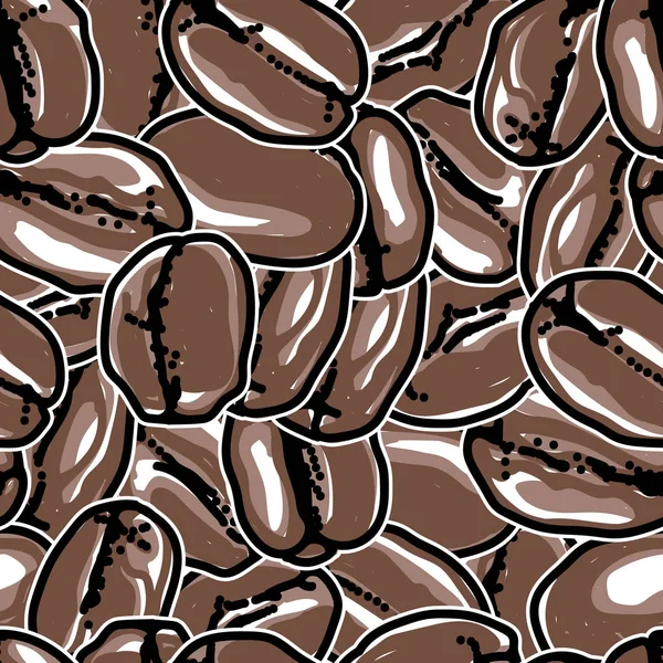 Beyaz anahat kahve kavurma brown ile üst üste, vektör çizim Dikişsiz desen tasarım