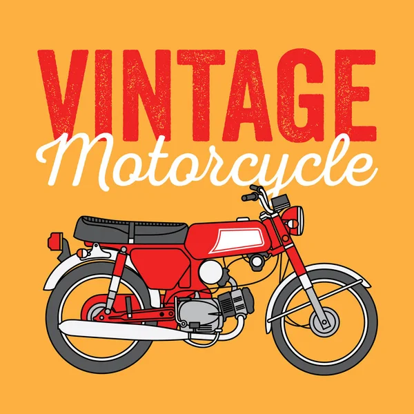 Vintage Motocicleta Vetor Ilustração Cartaz —  Vetores de Stock