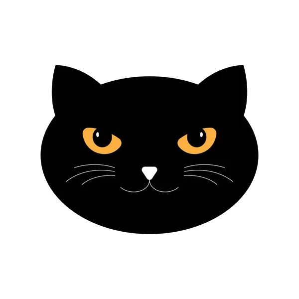 Schwarze Katze Illustration Vektor Zeichnung Logo — Stockvektor