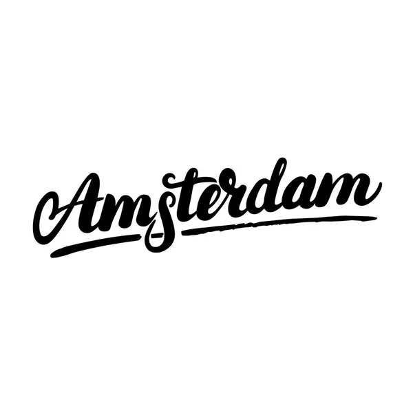 Amsterdam caligrafía escrita a mano . — Vector de stock