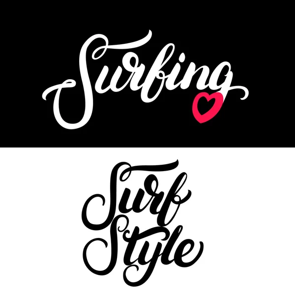 Collection de deux tee print pour surf girl . — Image vectorielle