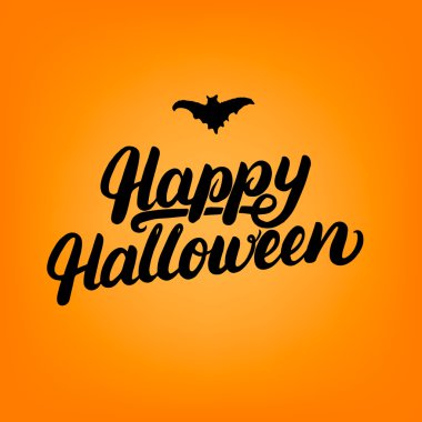 Kart yazı mutlu Halloween el yazılı.