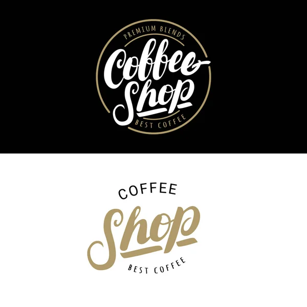 Zbiór logo Coffee Shop, odznaki lub etykiety, baner, wstążki. — Wektor stockowy