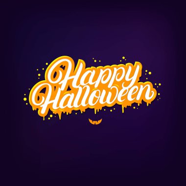 Alıntı yazı mutlu Halloween el yazılı.