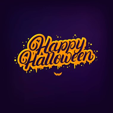 Alıntı yazı mutlu Halloween el yazılı.