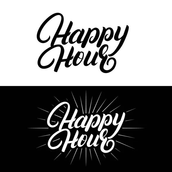 Happy hour hand written lettering. — Stock Vector