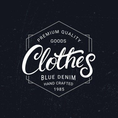 Giyim yazılı yazı etiket ver. Vintage retro tarzı.
