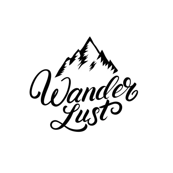 Wanderlust hand written lettering. — Stock Vector