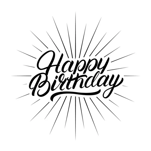 Happy Birthday hand written lettering. Stock Vector Image by ...