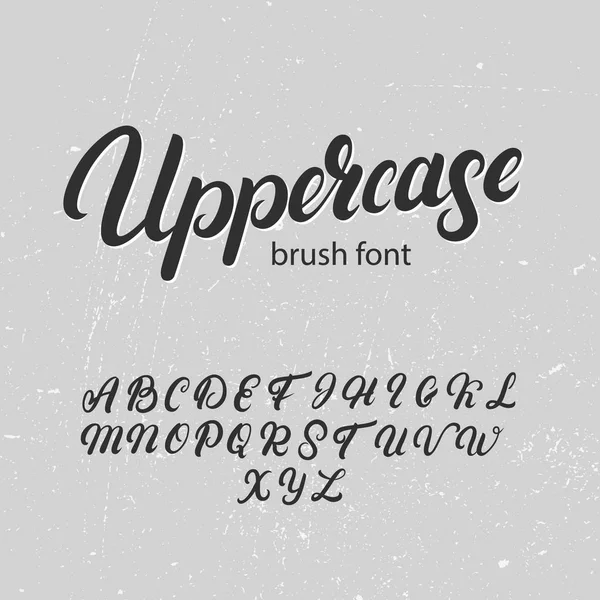 Uppercase brush alphabet. Hand written uppercase font. — Stock Vector