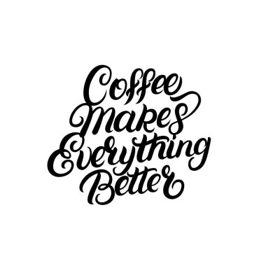 Kahve kupa el yazı ile kahve fincanı, ışık ışınları, yazılı kucaklama bir sunburst.