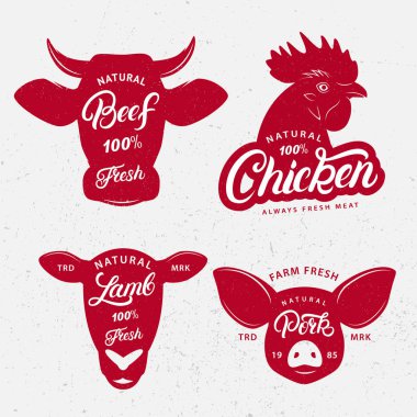 Dizi kasaplık logosu, etiket, amblem, afiş.