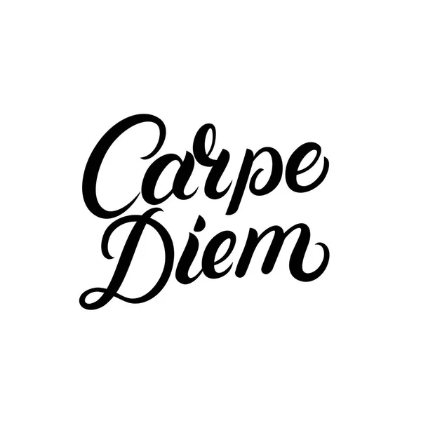 Carpe diem mano scritto citazione lettering . — Vettoriale Stock