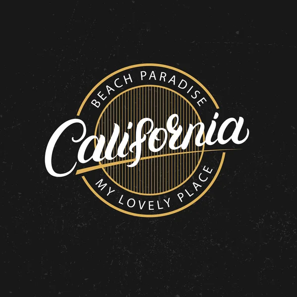 Californië hand geschreven letters. College grafische afbeelding. — Stockvector