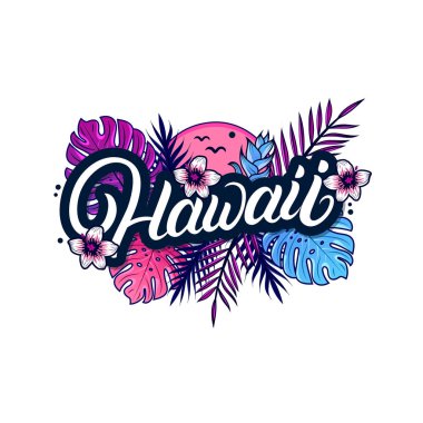 Hawaii el yazı palm ile yazılı