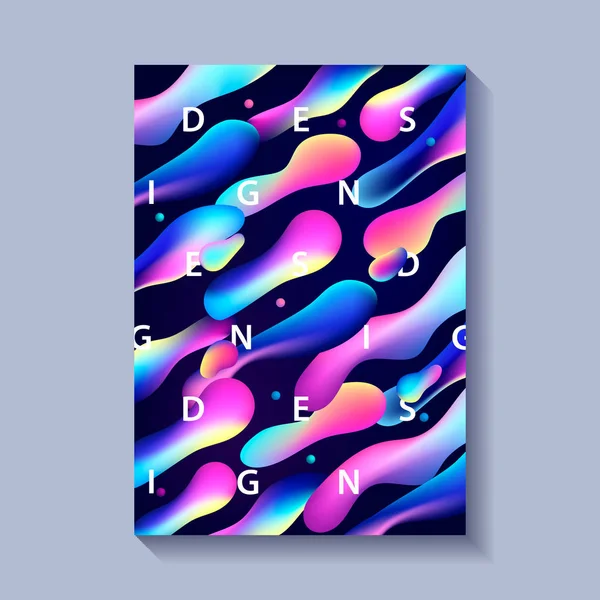 Δημιουργικός Σχεδιασμός αφίσας με πλαστικά σχήματα. — Διανυσματικό Αρχείο