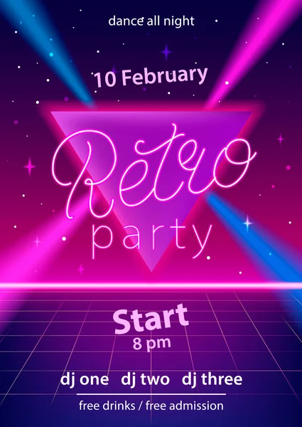 Retro parti el yazı tasarım şablonu