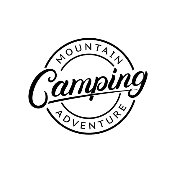 Camping handskrivna bokstäver logotyp — Stock vektor