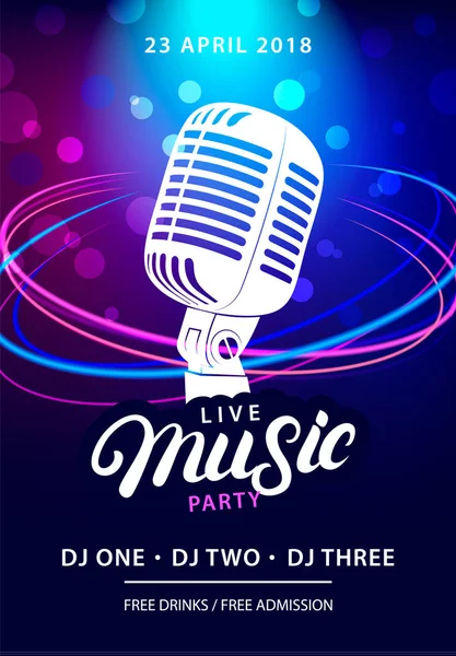 Modèle de conception Live Music Party — Image vectorielle