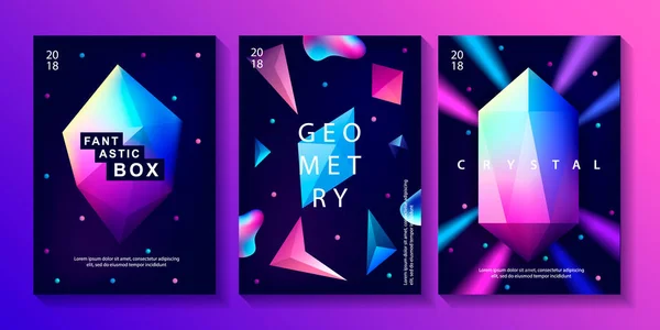 Set van abstracte trendy kosmische posters — Stockvector