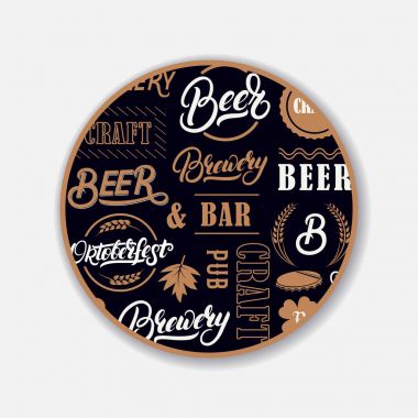 Coaster harflerle yazılmış el ile beerl için.