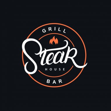 Logo yazı steak house el yazılı