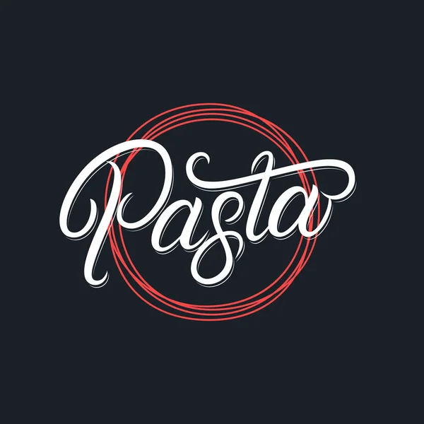 Pasta handgeschreven belettering logo — Stockvector