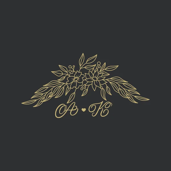 Elegante logotipo floral. Diseño del logo de boda . — Archivo Imágenes Vectoriales