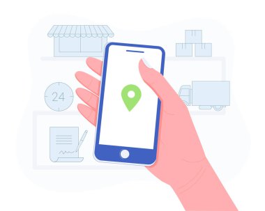 Teslimat, paket veya sipariş izleme konsepti.