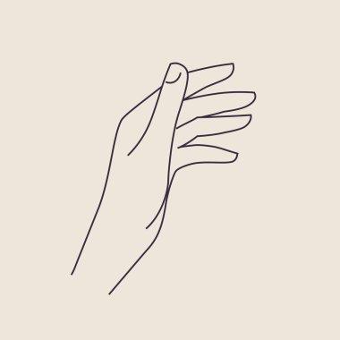 Kadın çizgisi, el hareketi logosu.