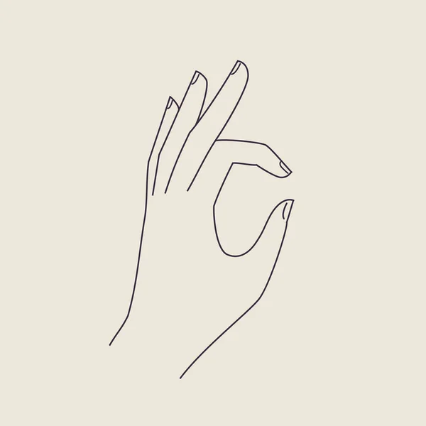 Samice line out hand gesture logo — Stockový vektor