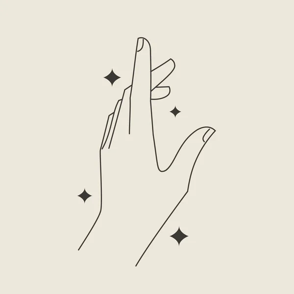 Жіночий логотип ручного жесту — стоковий вектор
