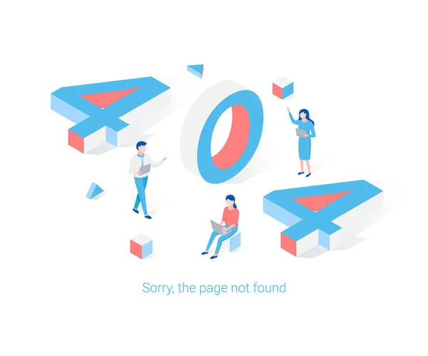 Erreur 404 page isométrique concept de conception . — Image vectorielle