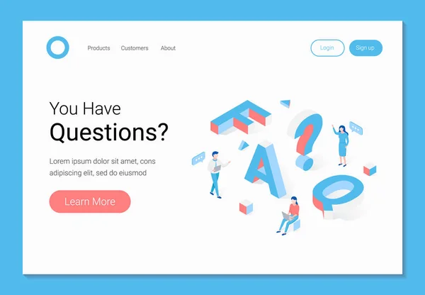 FAQ, sección de preguntas frecuentes — Archivo Imágenes Vectoriales