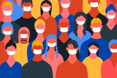 Güney Kore 'de enfeksiyon, sis, hava kirliliği, wuhan coronavirus 2019-ncov konsepti