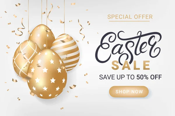 Easter sale discount banner — Stockvektor