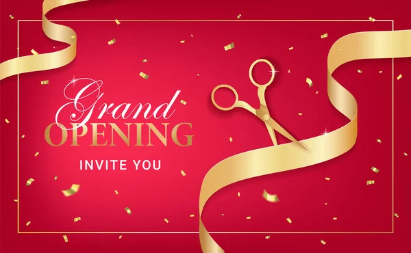 Grand opening party invitation card — Stok Vektör