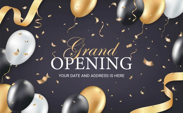 Grand opening party invitation card — Stok Vektör