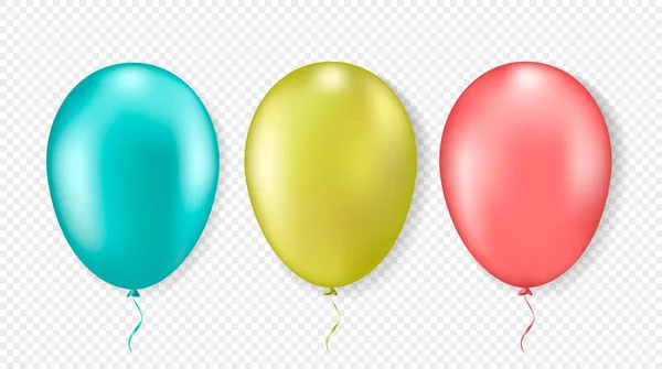 3d ballons colorés réalistes — Image vectorielle