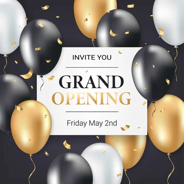 Grand opening party invitation card — Stockový vektor